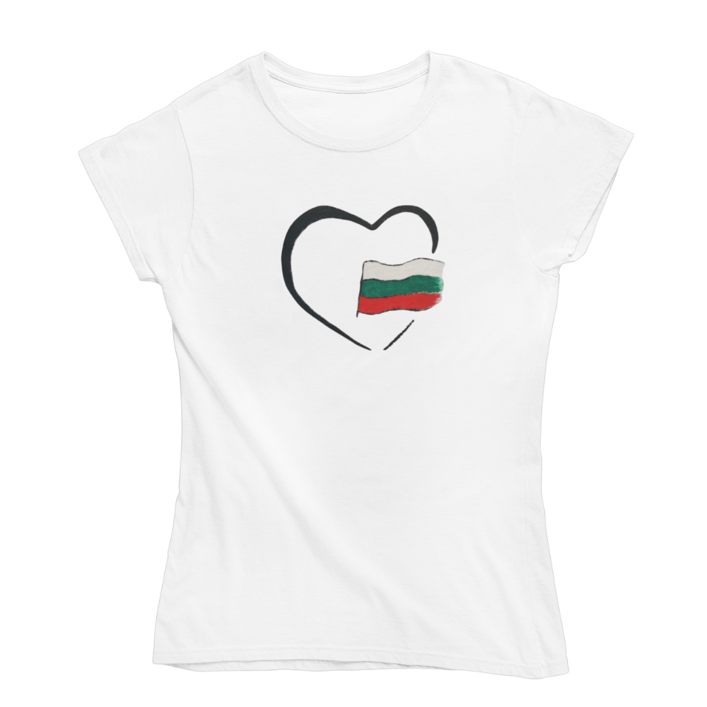Ръчно рисувана тениска  "България в сърцето"